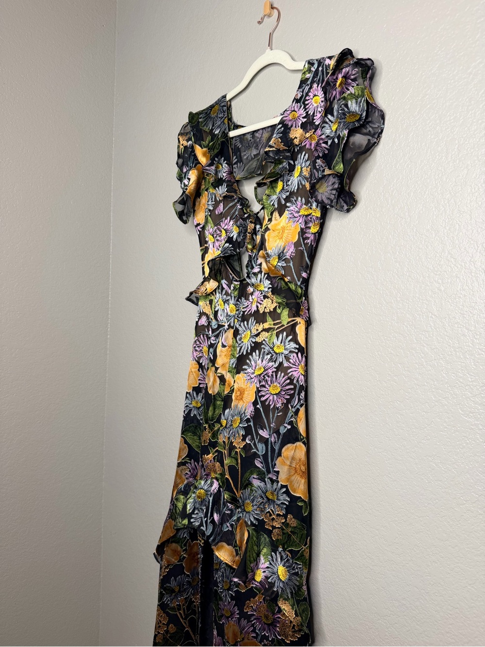 For Love & Lemons Floral Cutout Maxi Dress XS - Picture 6 of 12